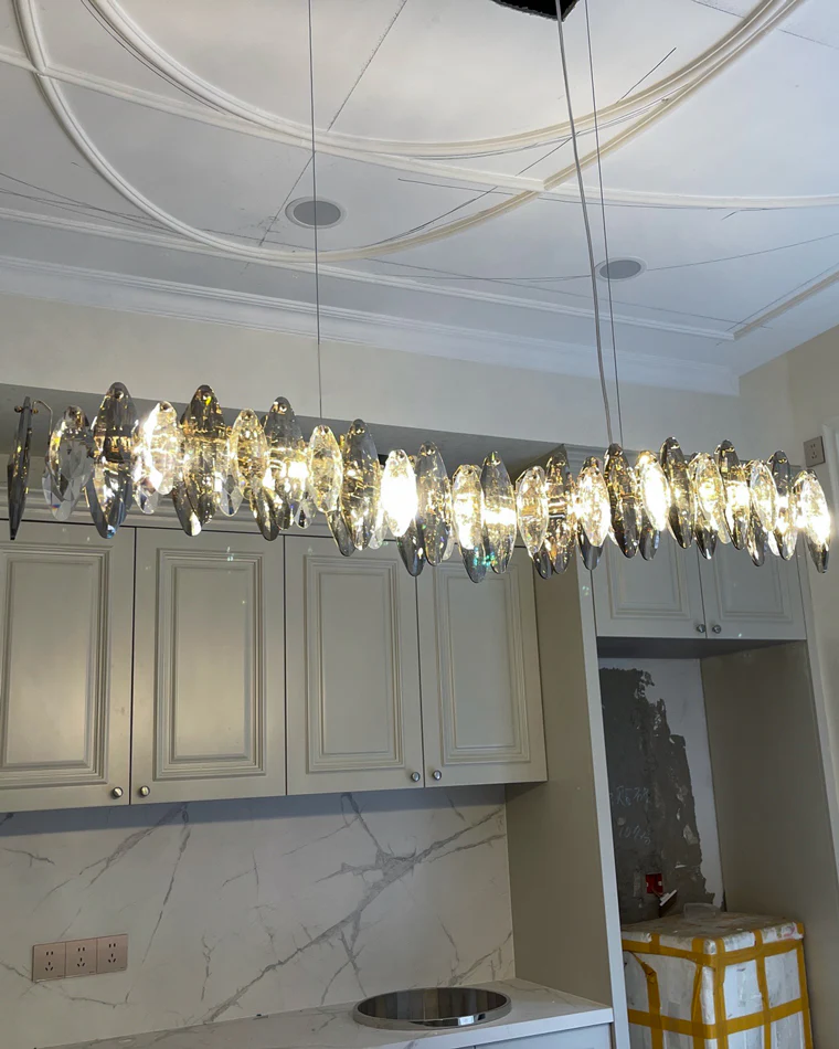 WOMO Smoked Crystal Linear Chandelier-WM2188 - Image 19