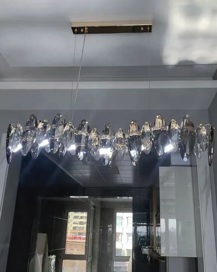 WOMO Smoked Crystal Linear Chandelier-WM2188 - Image 22