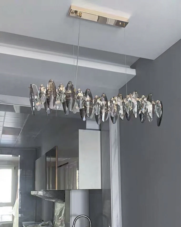 WOMO Smoked Crystal Linear Chandelier-WM2188 - Image 23