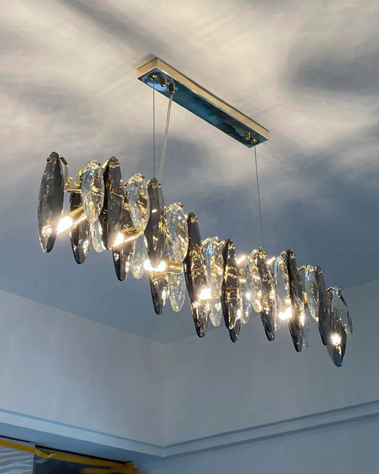 WOMO Smoked Crystal Linear Chandelier-WM2188 - Image 24