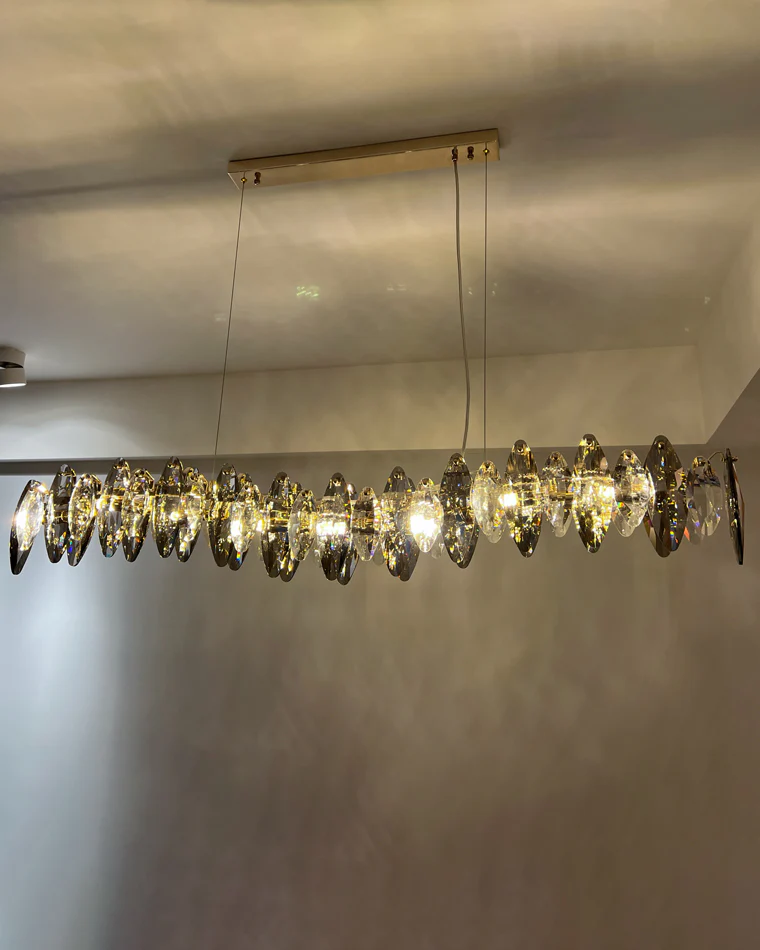 WOMO Smoked Crystal Linear Chandelier-WM2188 - Image 25