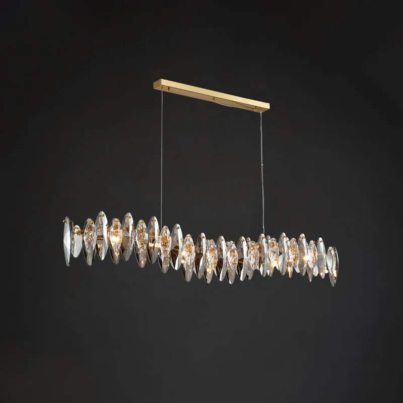 WOMO Smoked Crystal Linear Chandelier-WM2188 - Image 37