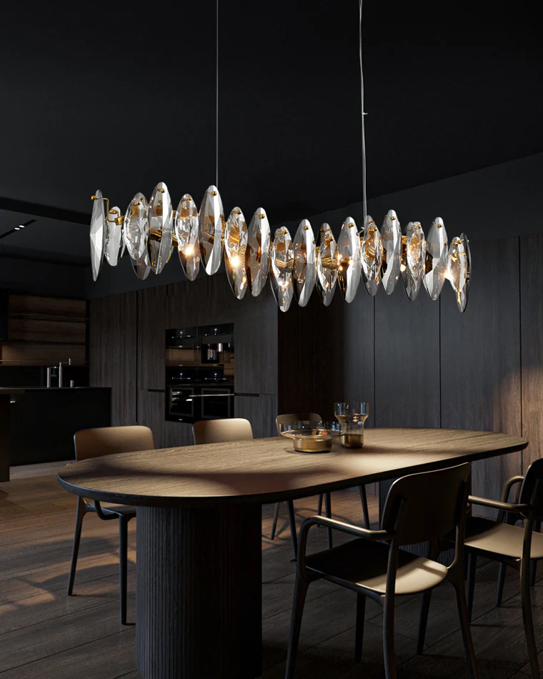 WOMO Smoked Crystal Linear Chandelier-WM2188 - Image 4
