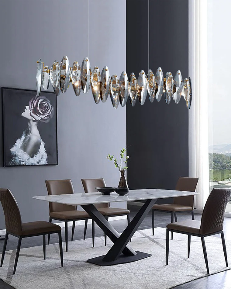 WOMO Smoked Crystal Linear Chandelier-WM2188 - Image 7