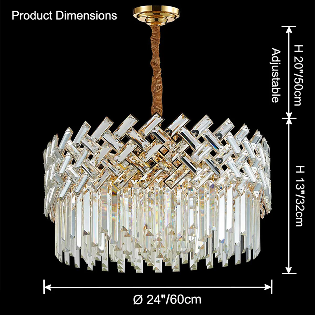 WOMO Shield Crystal Round Chandelier-WM2190 - Image 16