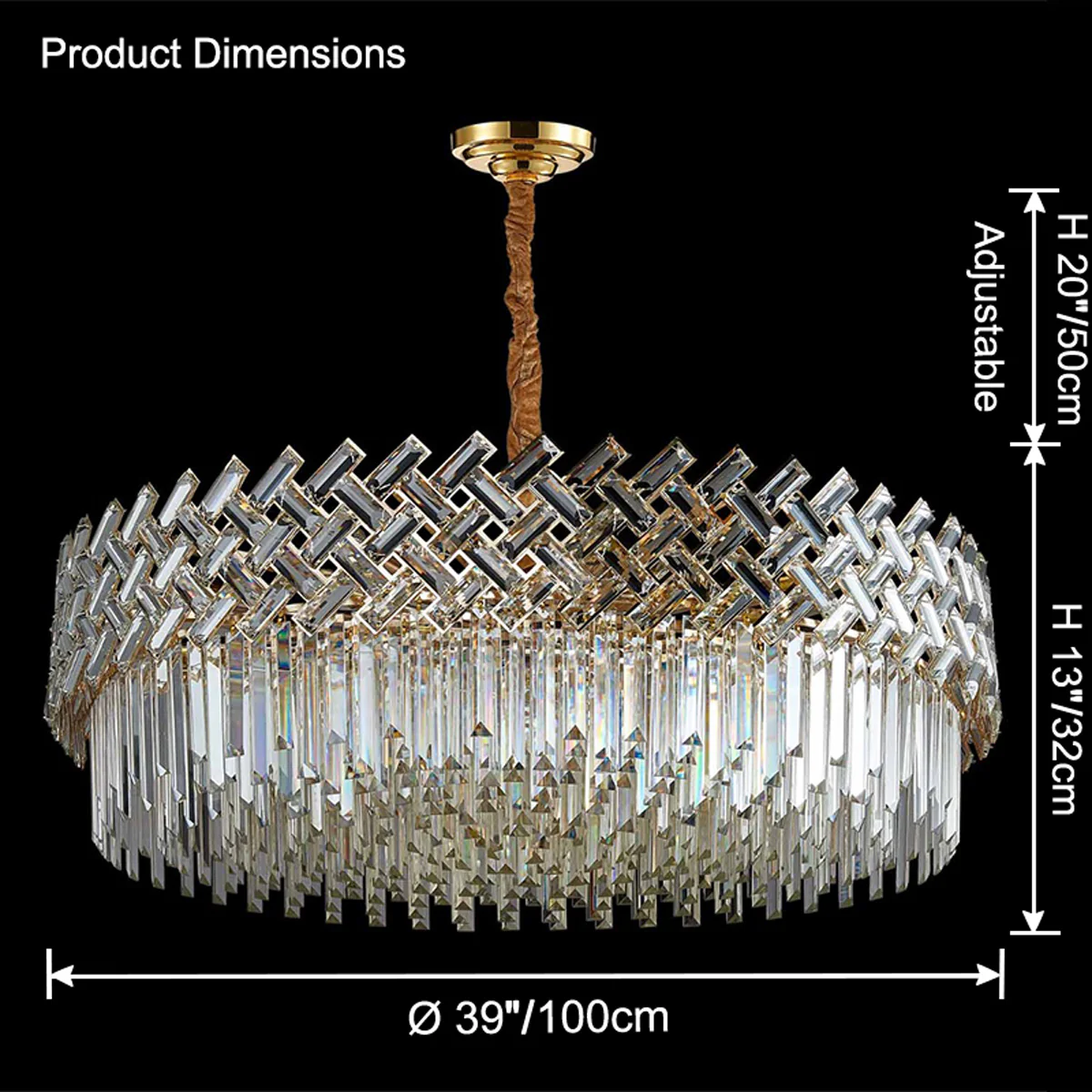 WOMO Shield Crystal Round Chandelier-WM2190 - Image 20