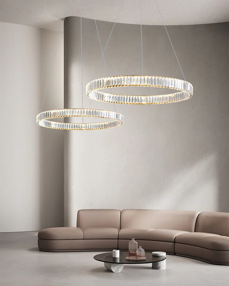 WOMO 2 Tier Circular Crystal Chandelier-WM2192 - Image 2