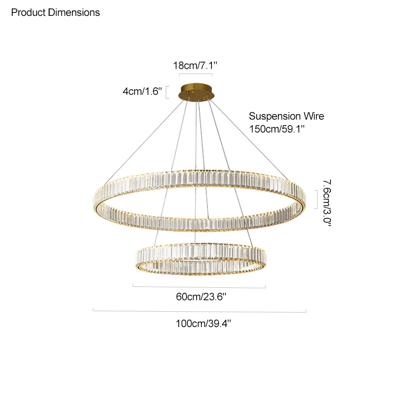 WOMO 2 Tier Circular Crystal Chandelier-WM2192 - Image 36
