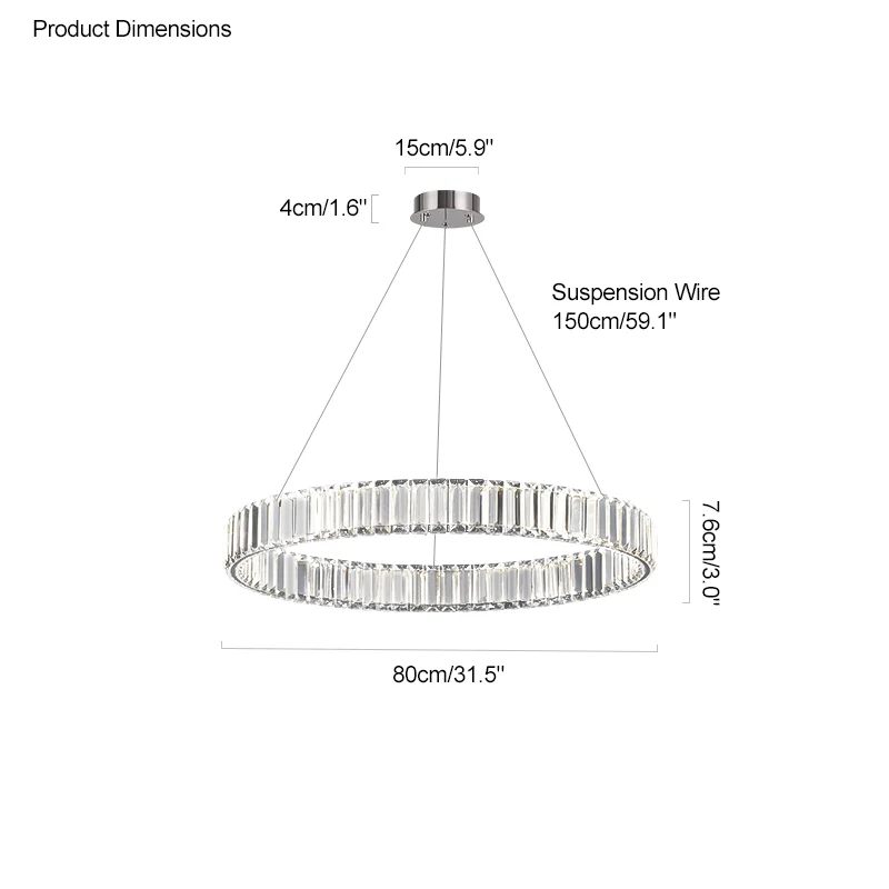WOMO 2 Tier Circular Crystal Chandelier-WM2192 - Image 39