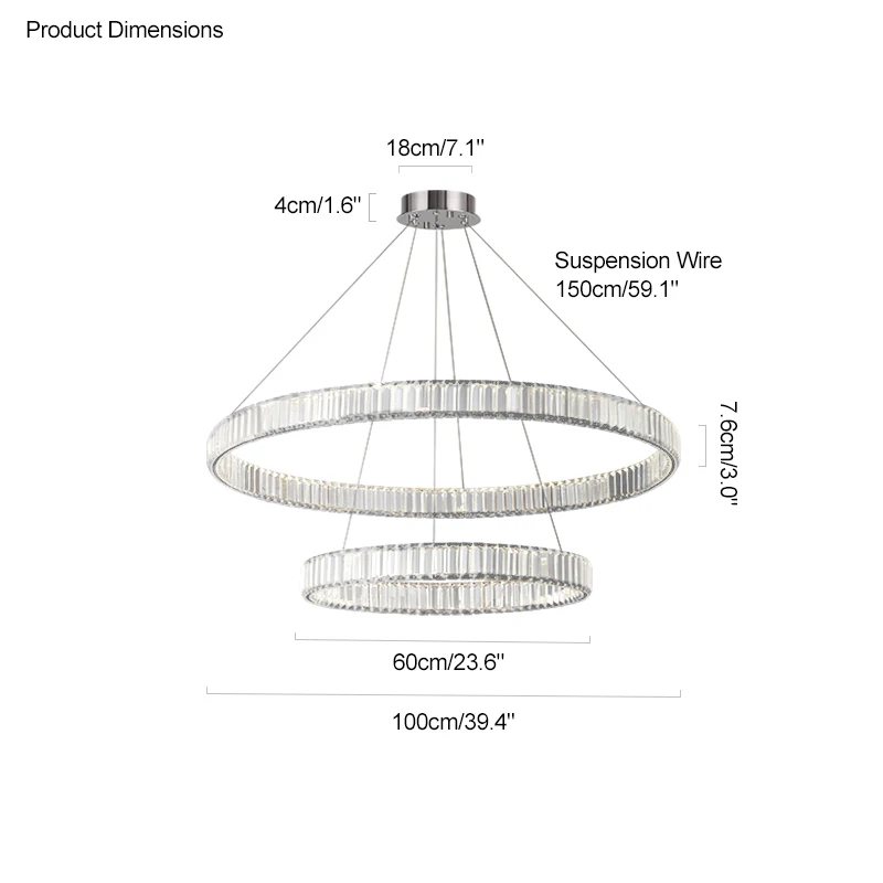 WOMO 2 Tier Circular Crystal Chandelier-WM2192 - Image 40