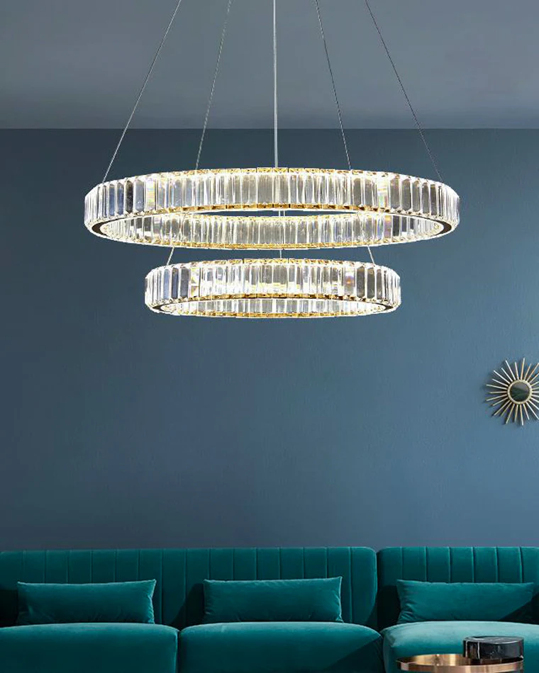 WOMO 2 Tier Circular Crystal Chandelier-WM2192 - Image 9