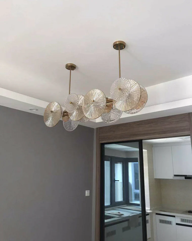 WOMO Textured Glass Disc Chandelier-WM2194 - Image 12