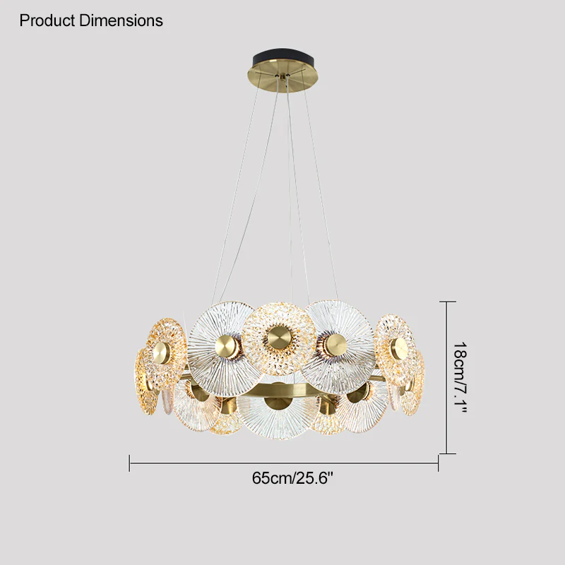 WOMO Textured Glass Disc Chandelier-WM2194 - Image 18