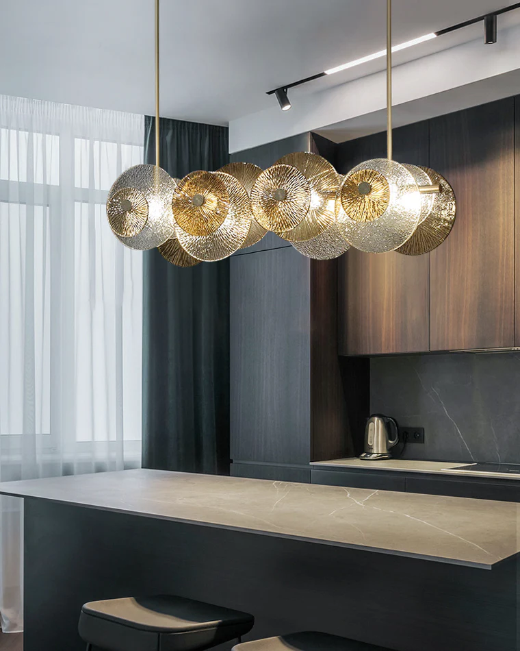 WOMO Textured Glass Disc Chandelier-WM2194 - Image 4