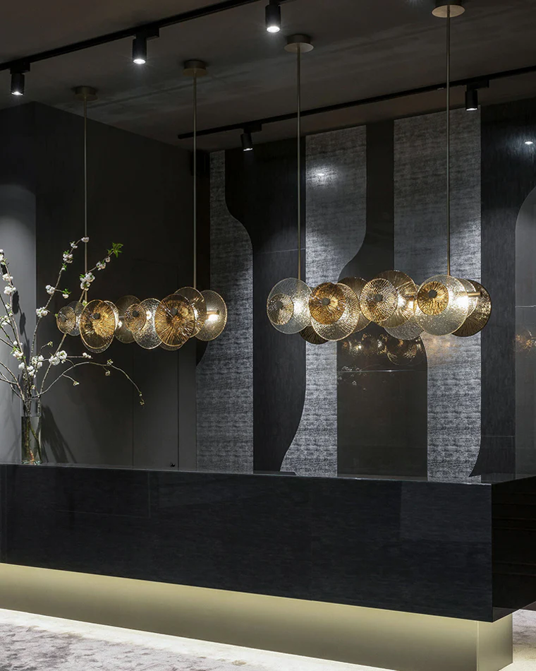 WOMO Textured Glass Disc Chandelier-WM2194 - Image 5