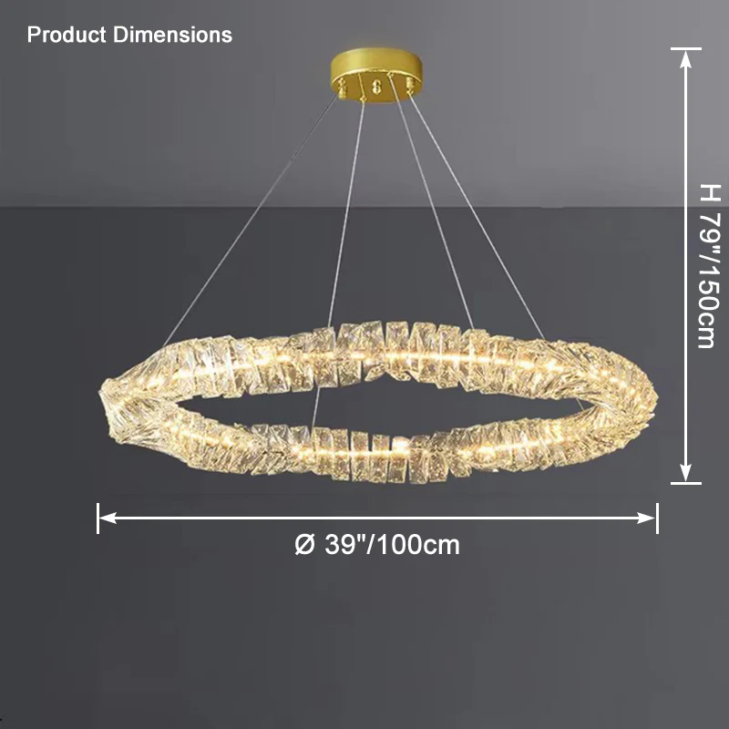 WOMO Crystal Ring Led Chandelier-WM2581 - Image 23
