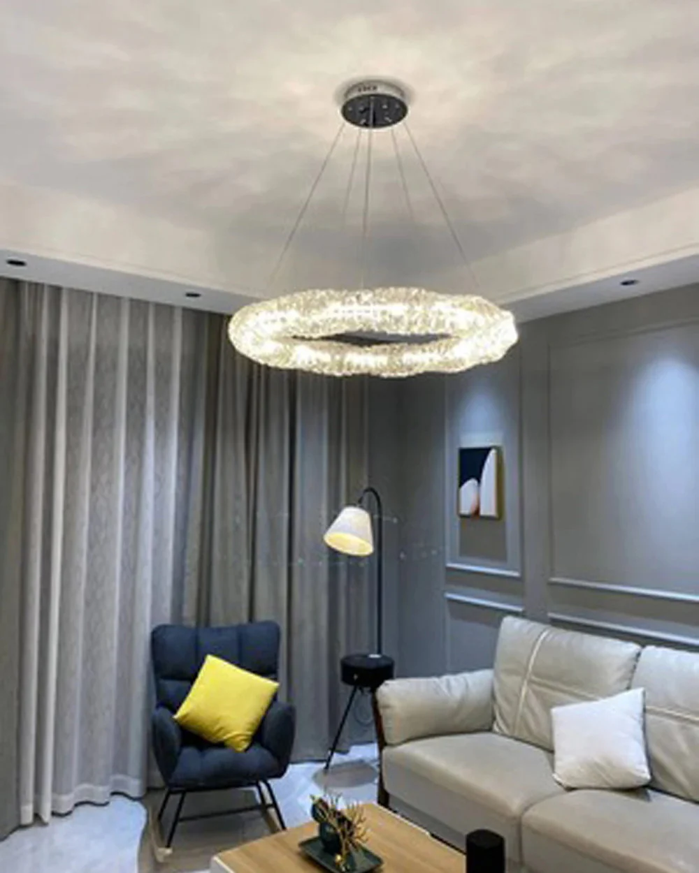 WOMO Crystal Ring Led Chandelier-WM2581 - Image 5