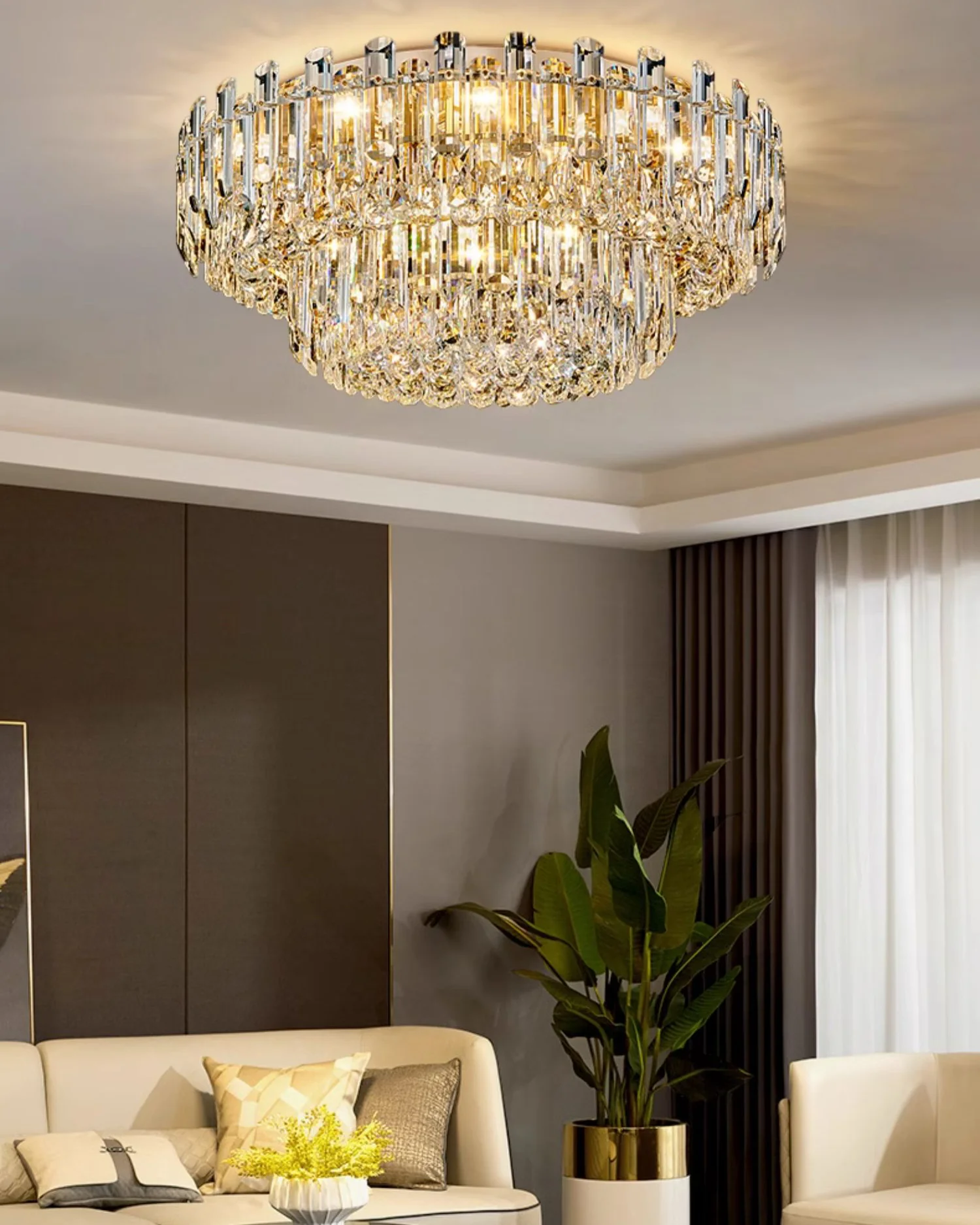 WOMO Crystal Flush Mount Ceiling Light-WM3041 - Image 4