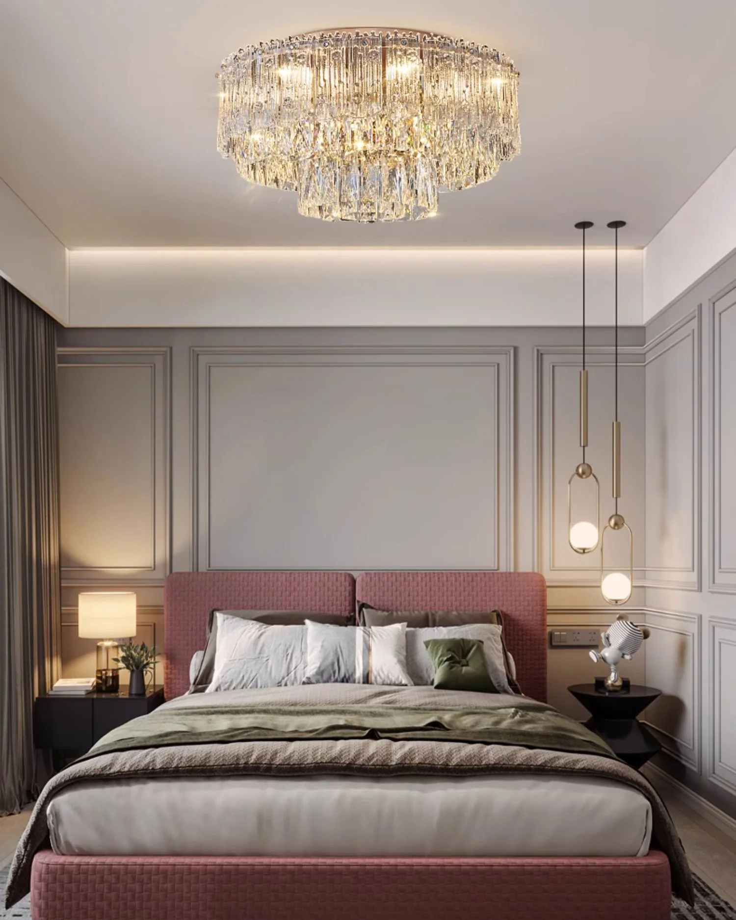 WOMO Crystal Flush Mount Ceiling Light-WM3042 - Image 2