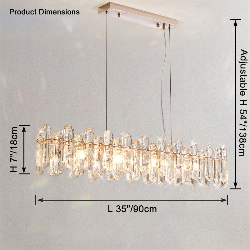 WOMO Crystal Linear Chandelier-WM2383 - Image 10