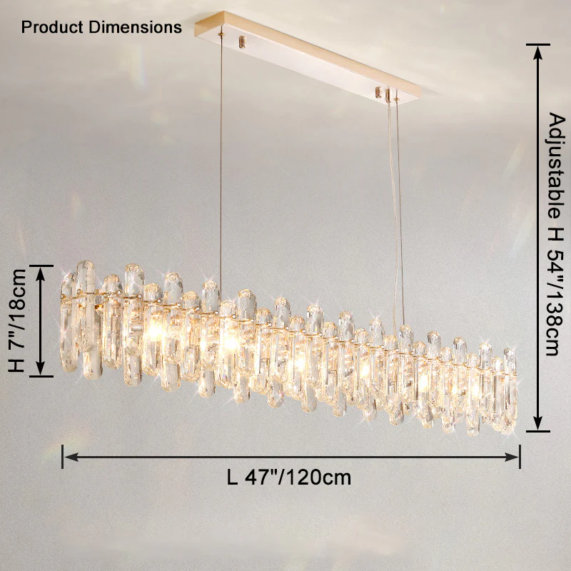 WOMO Crystal Linear Chandelier-WM2383 - Image 12