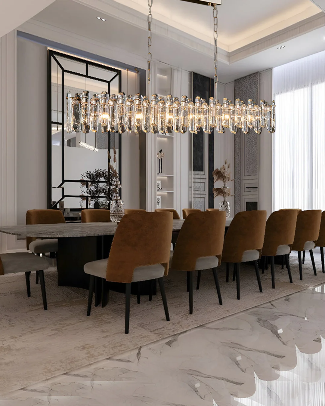 WOMO Crystal Linear Chandelier-WM2383 - Image 4