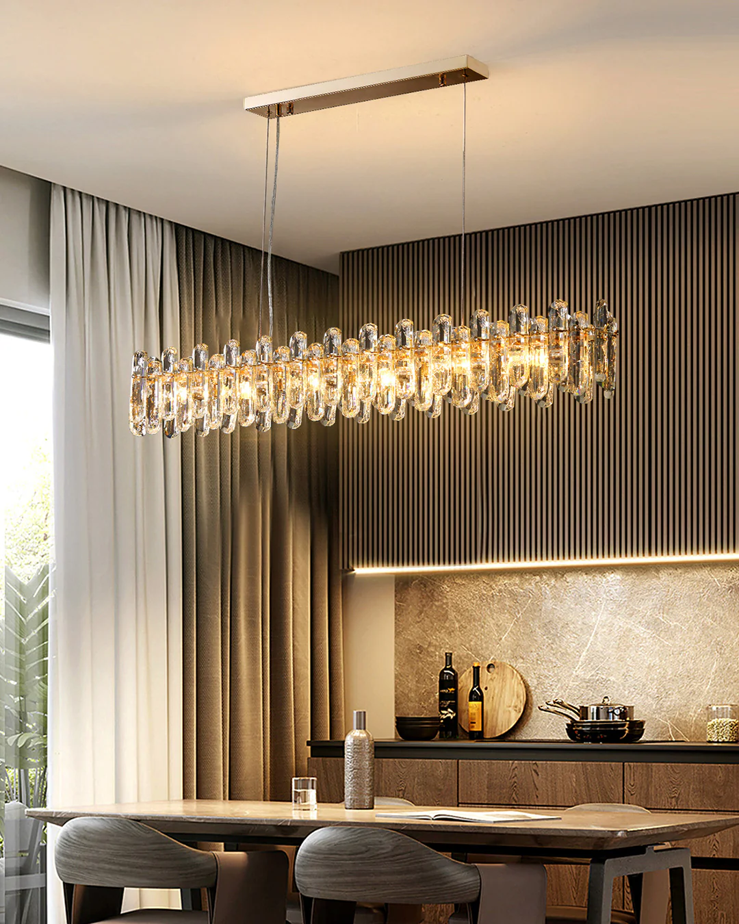 WOMO Crystal Linear Chandelier-WM2383 - Image 5