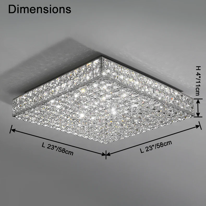 WOMO Crystal Square Flush Mount Ceiling Light-WM1114 - Image 10