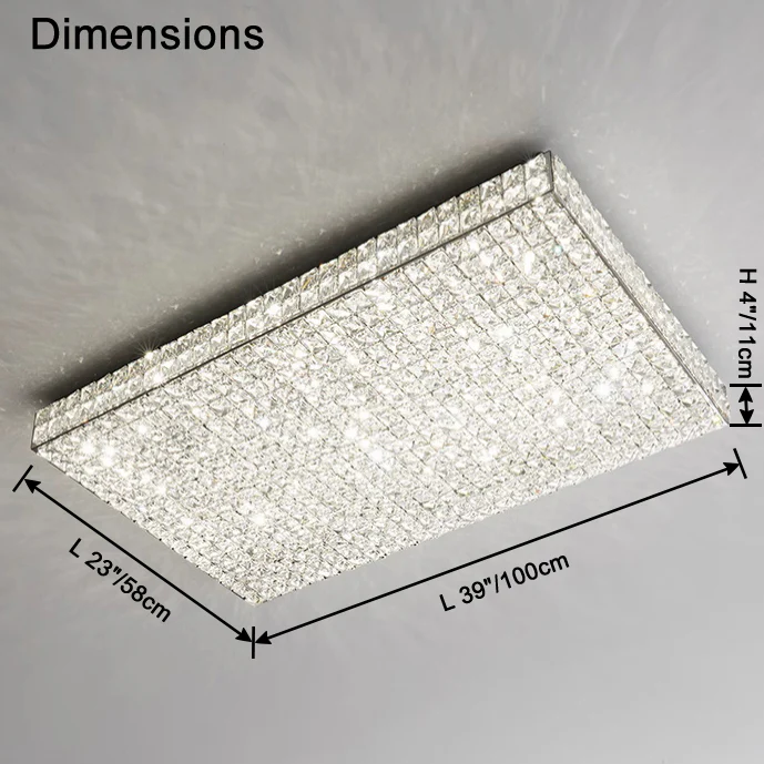 WOMO Crystal Square Flush Mount Ceiling Light-WM1114 - Image 11