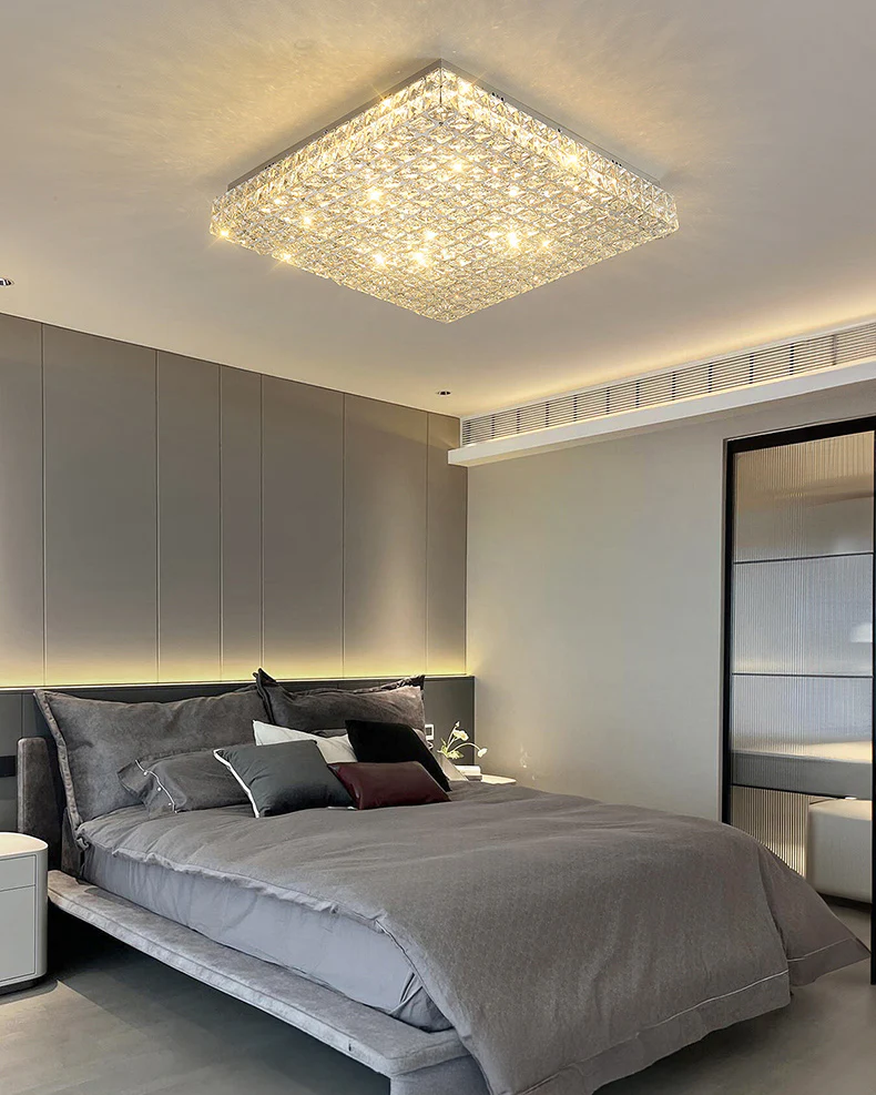 WOMO Crystal Square Flush Mount Ceiling Light-WM1114 - Image 2