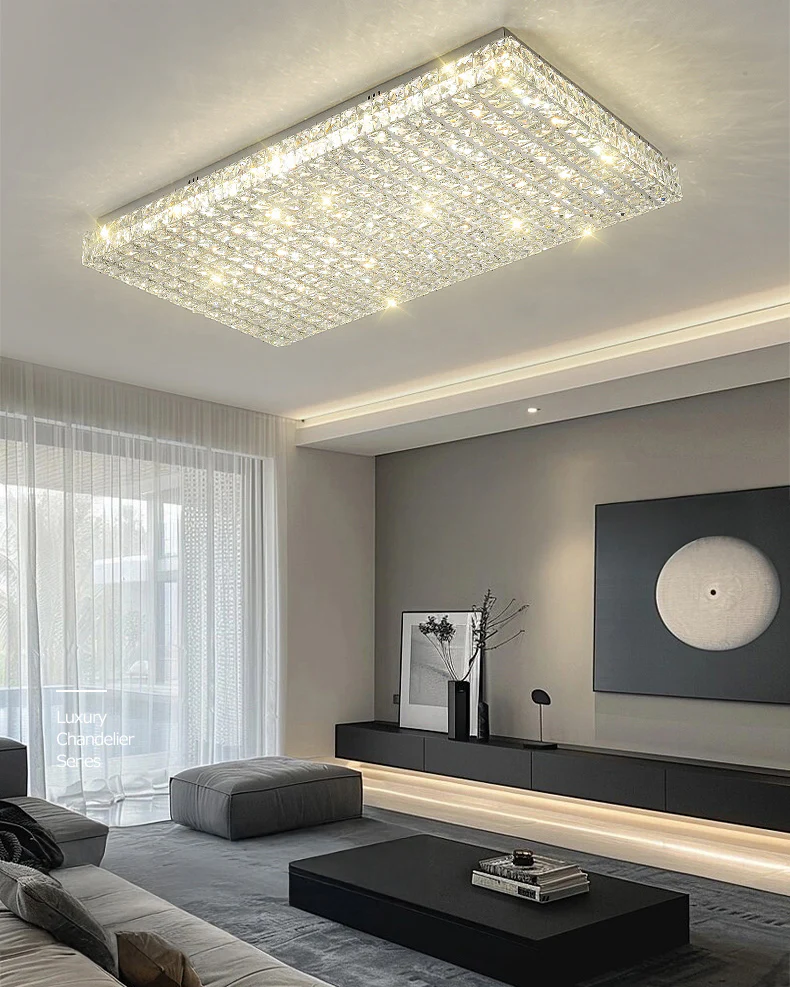 WOMO Crystal Square Flush Mount Ceiling Light-WM1114 - Image 3