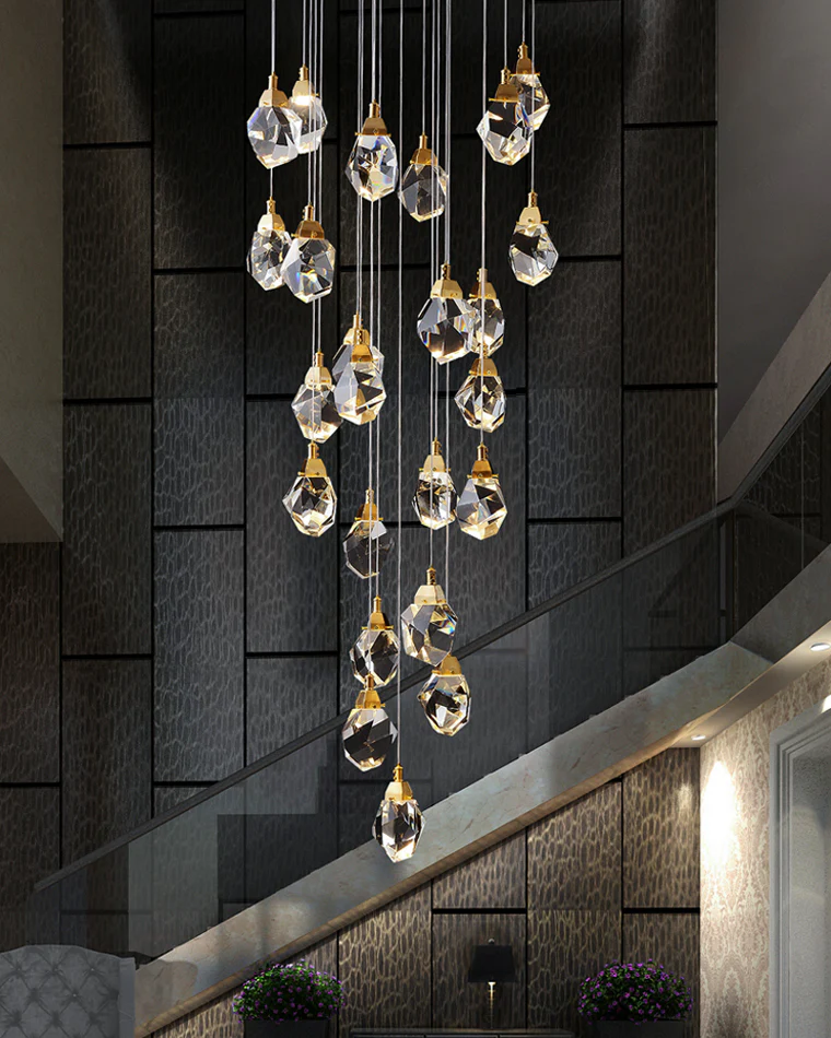 WOMO Rock Crystal Rain Chandelier-WM2189 - Image 16