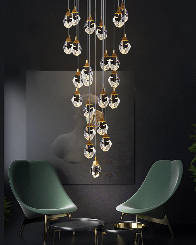 WOMO Rock Crystal Rain Chandelier-WM2189 - Image 19