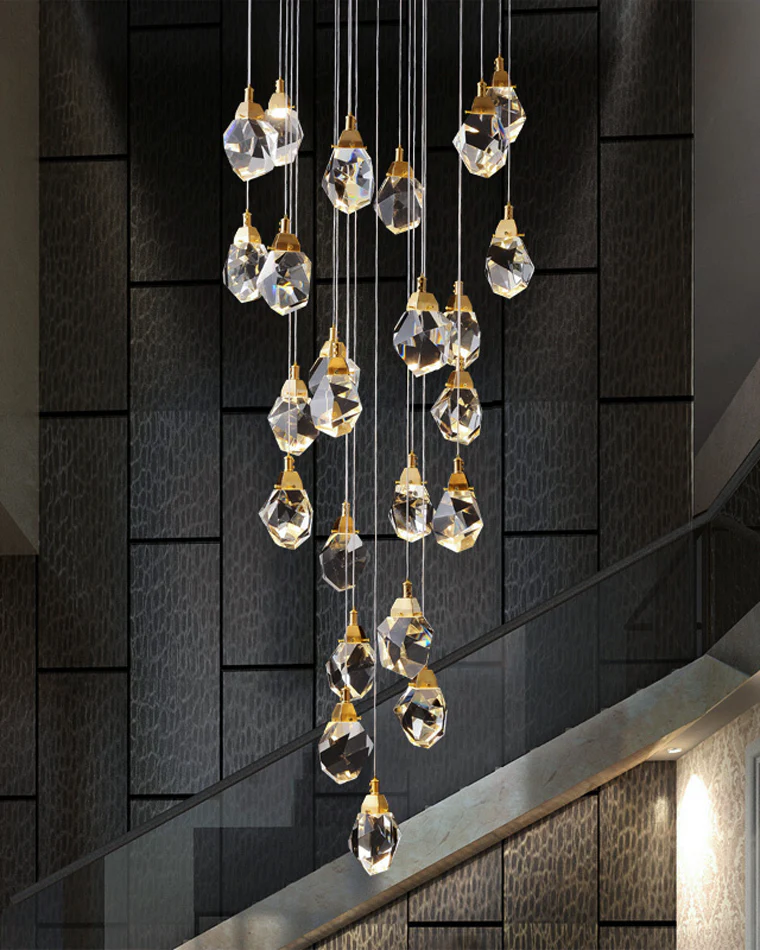 WOMO Rock Crystal Rain Chandelier-WM2189 - Image 23