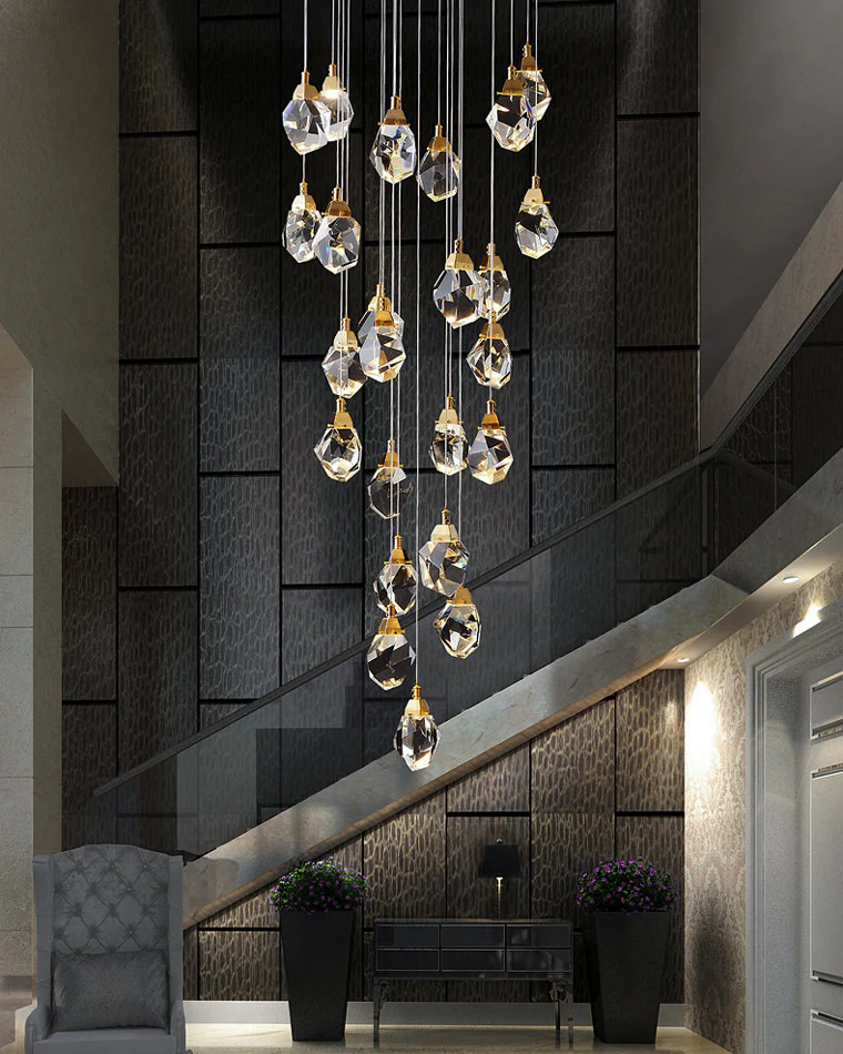 WOMO Rock Crystal Rain Chandelier-WM2189 - Image 4