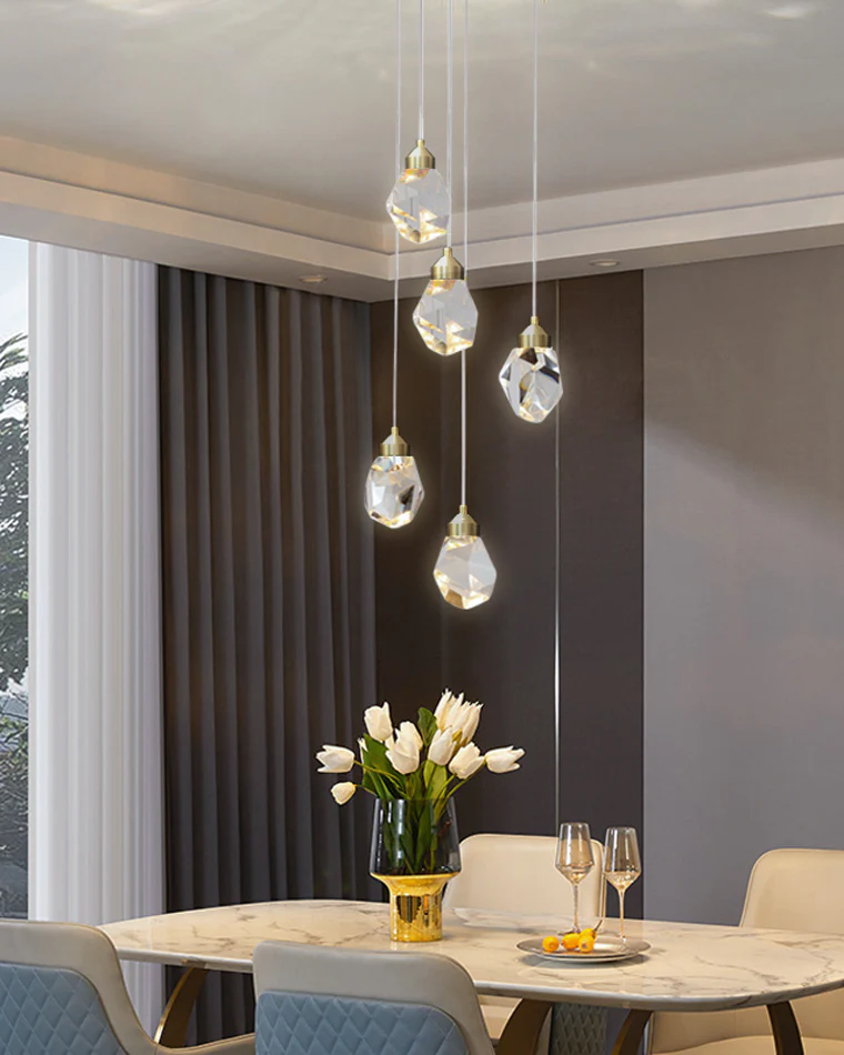 WOMO Rock Crystal Rain Chandelier-WM2189 - Image 9