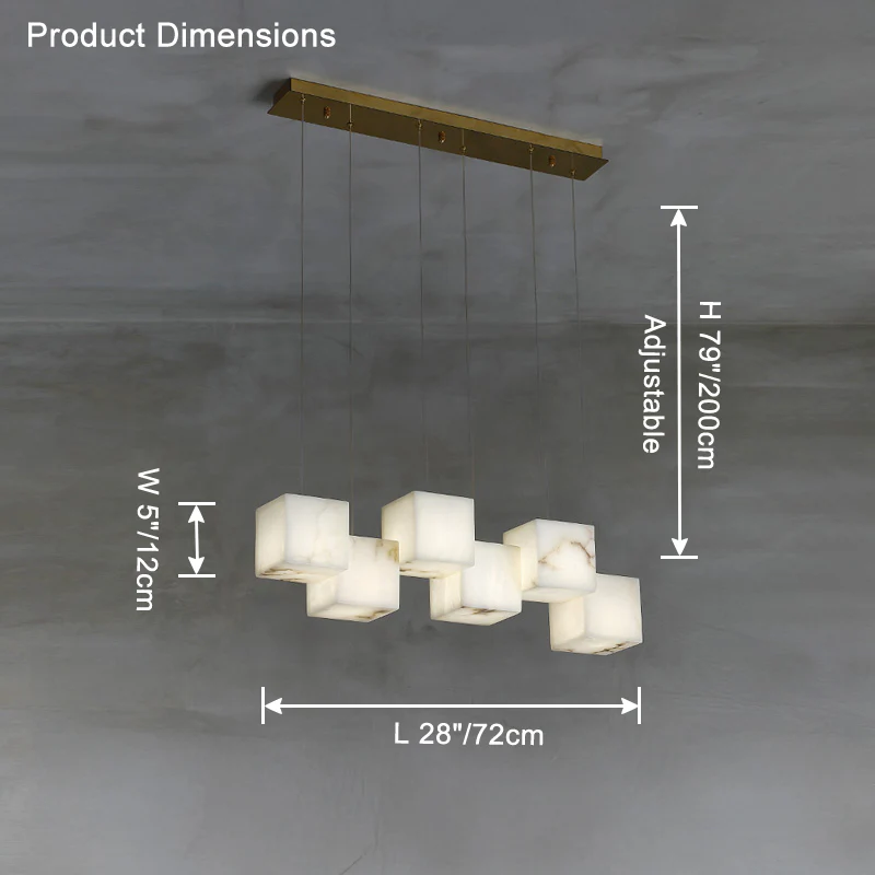 WOMO Cubic Staggered Alabaster Pendant Light-WM2852 - Image 10
