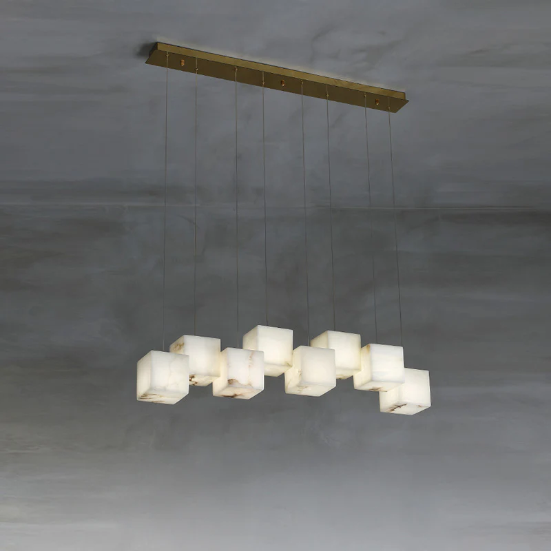 WOMO Cubic Staggered Alabaster Pendant Light-WM2852 - Image 11