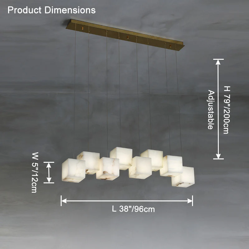 WOMO Cubic Staggered Alabaster Pendant Light-WM2852 - Image 12