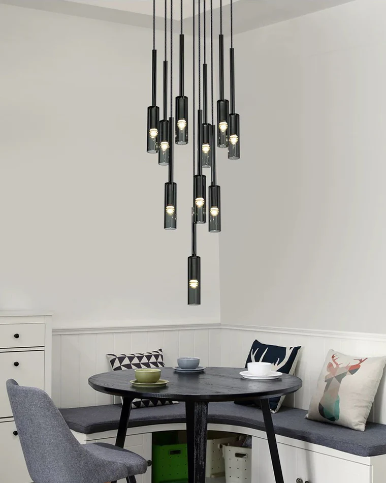 WOMO Cylinder Smoked Glass Chandelier-WM2771 - Image 2