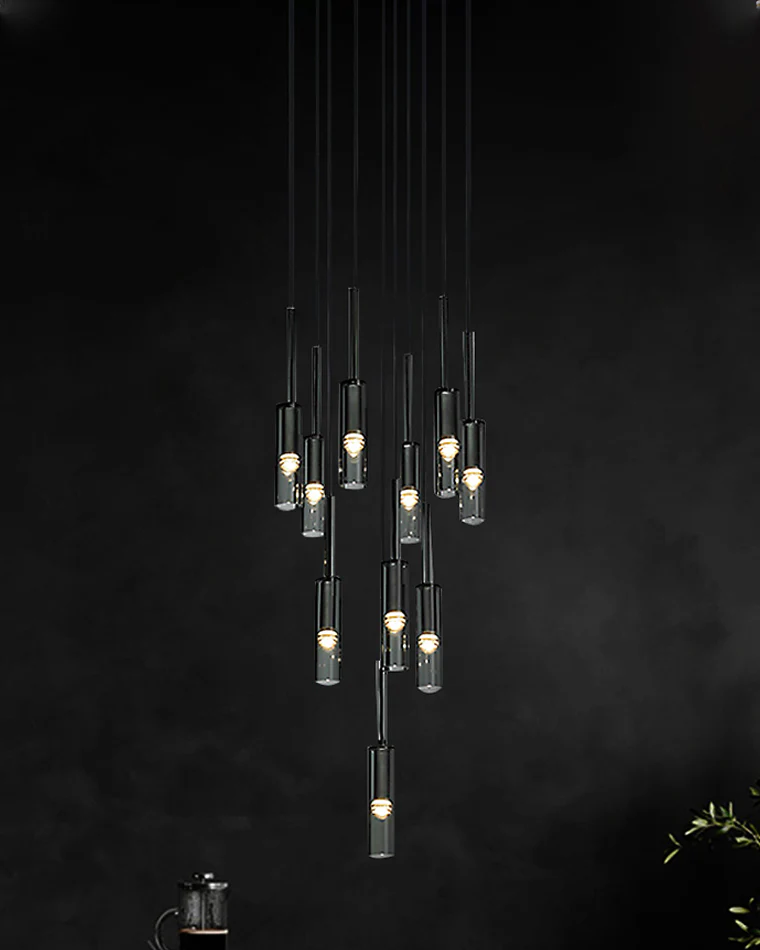 WOMO Cylinder Smoked Glass Chandelier-WM2771 - Image 7