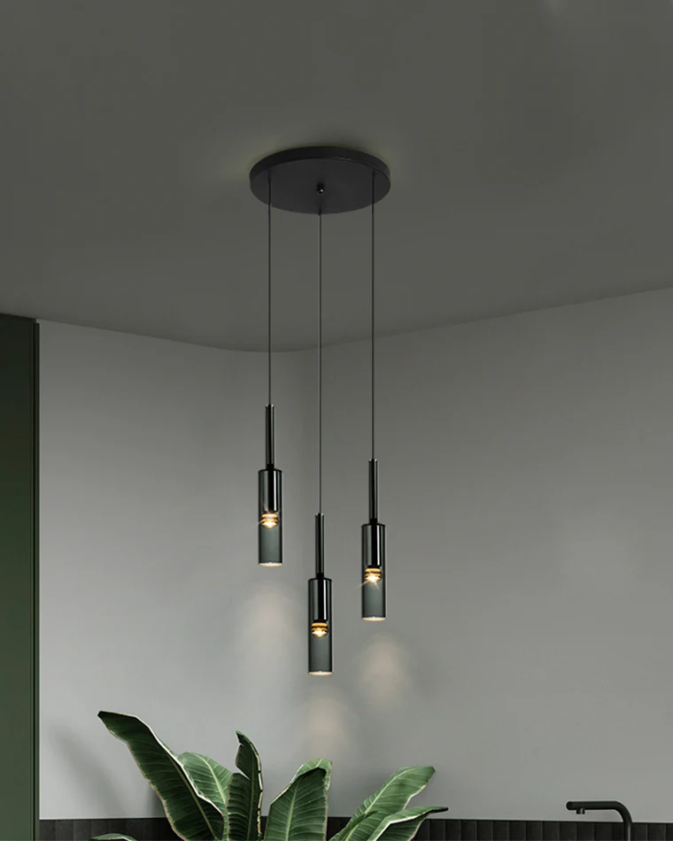 WOMO Cylinder Smoked Glass Chandelier-WM2771 - Image 9