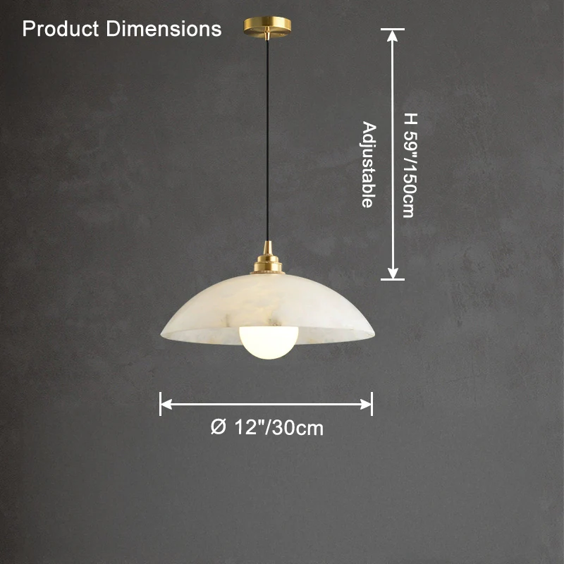 WOMO Dome Alabaster Pendant Light-WM2839 - Image 10