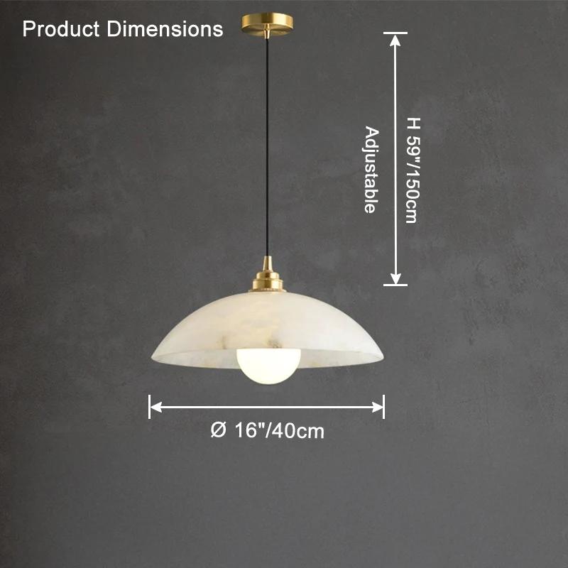 WOMO Dome Alabaster Pendant Light-WM2839 - Image 12