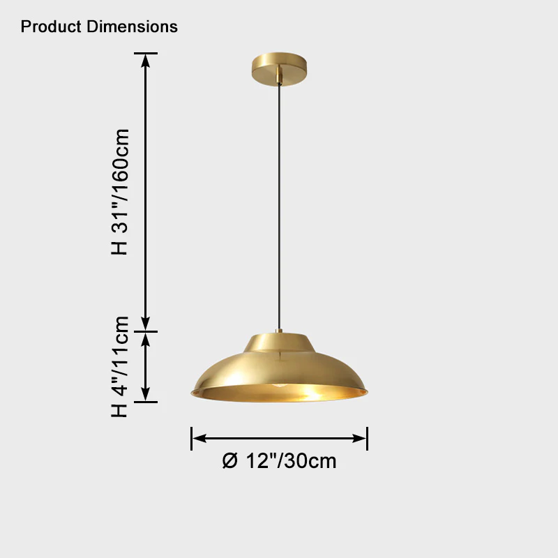 WOMO Dome Brass Pendant Light-WM2457 - Image 13