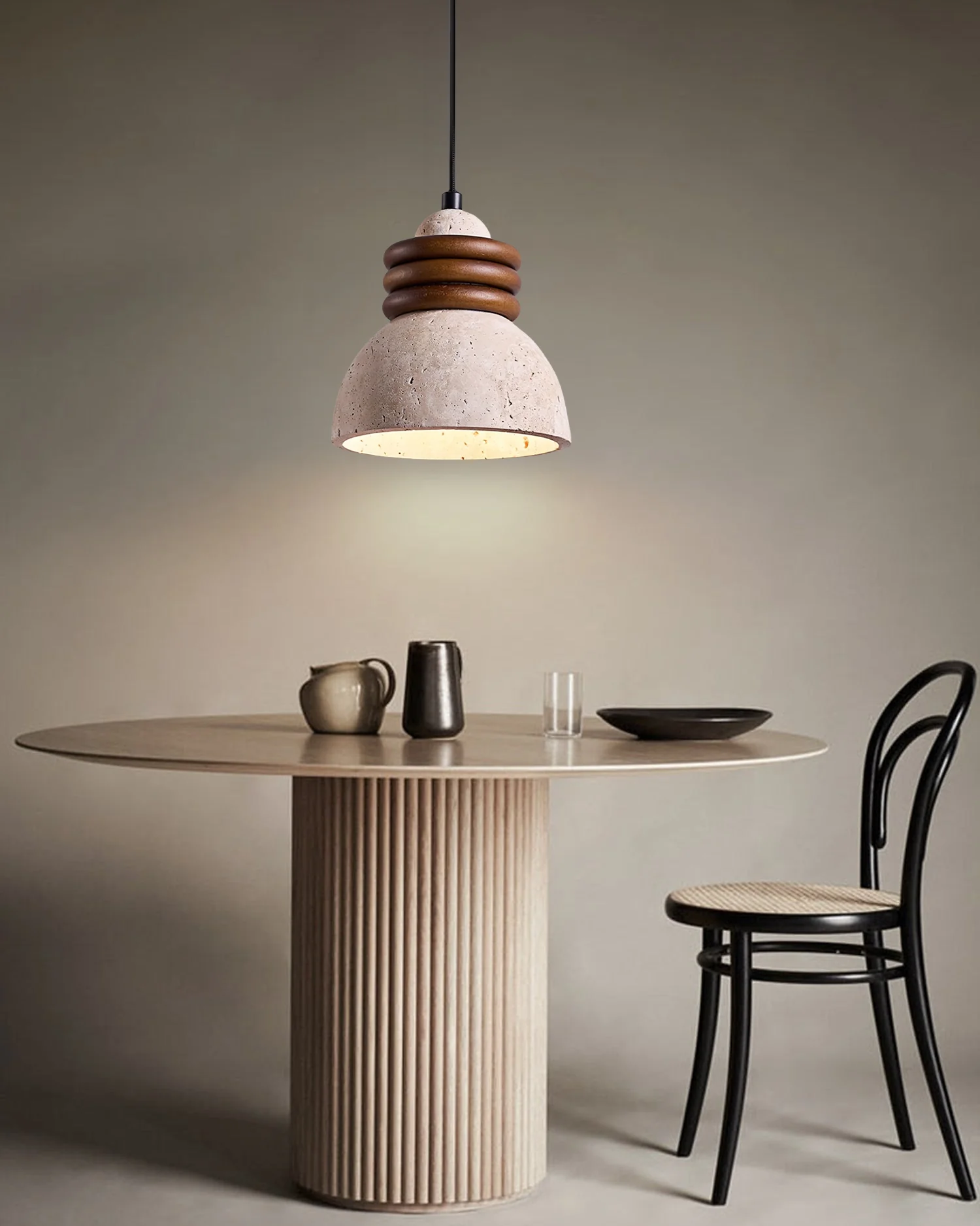 WOMO Dome Travertine Pendant Light-WM3097 - Image 2