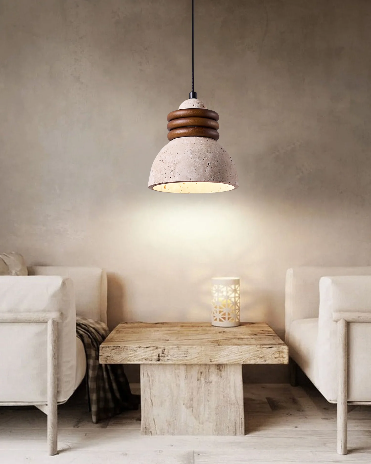WOMO Dome Travertine Pendant Light-WM3097 - Image 4