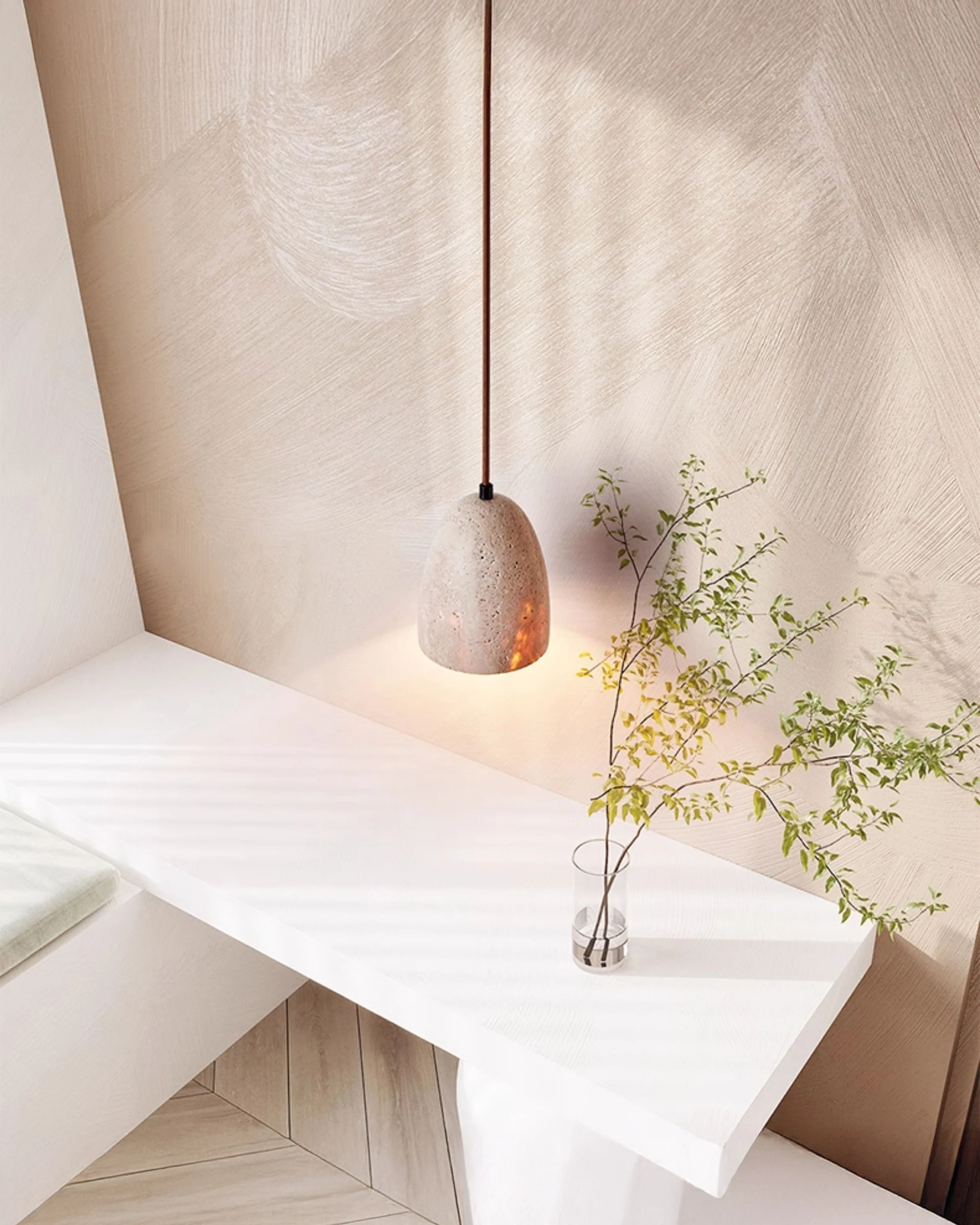WOMO Dome Travertine Pendant Light-WM3098 - Image 3
