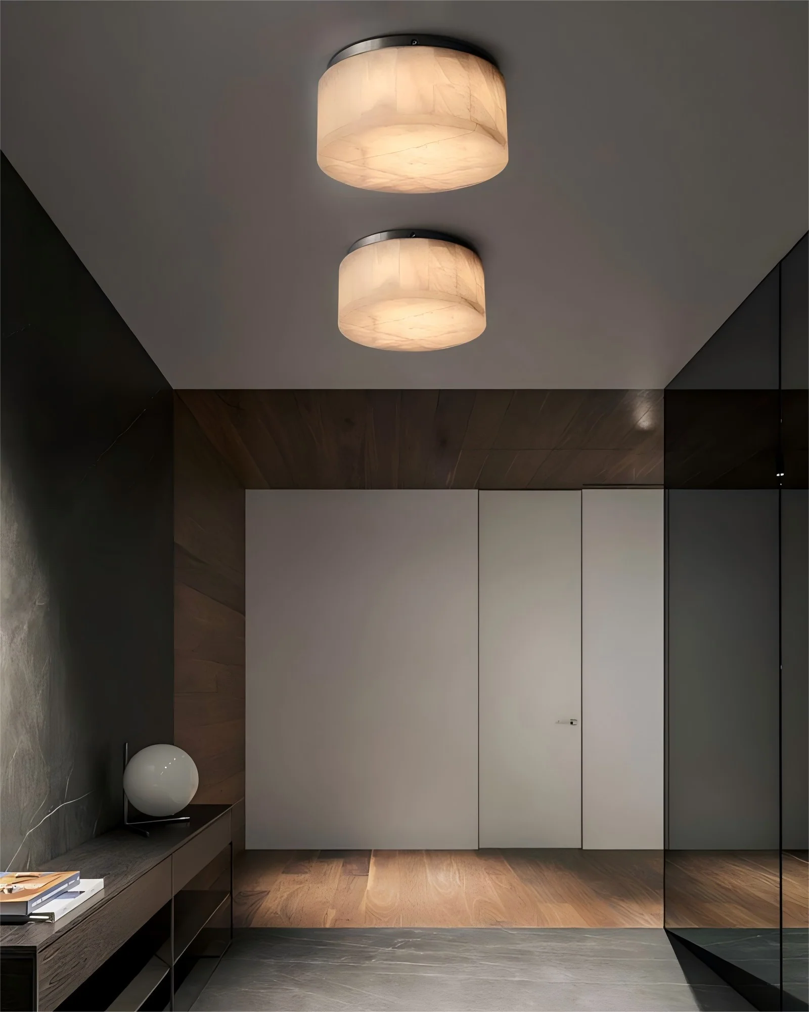 WOMO Drum Alabaster Flush Mount Ceiling Light-WM1143 - Image 10