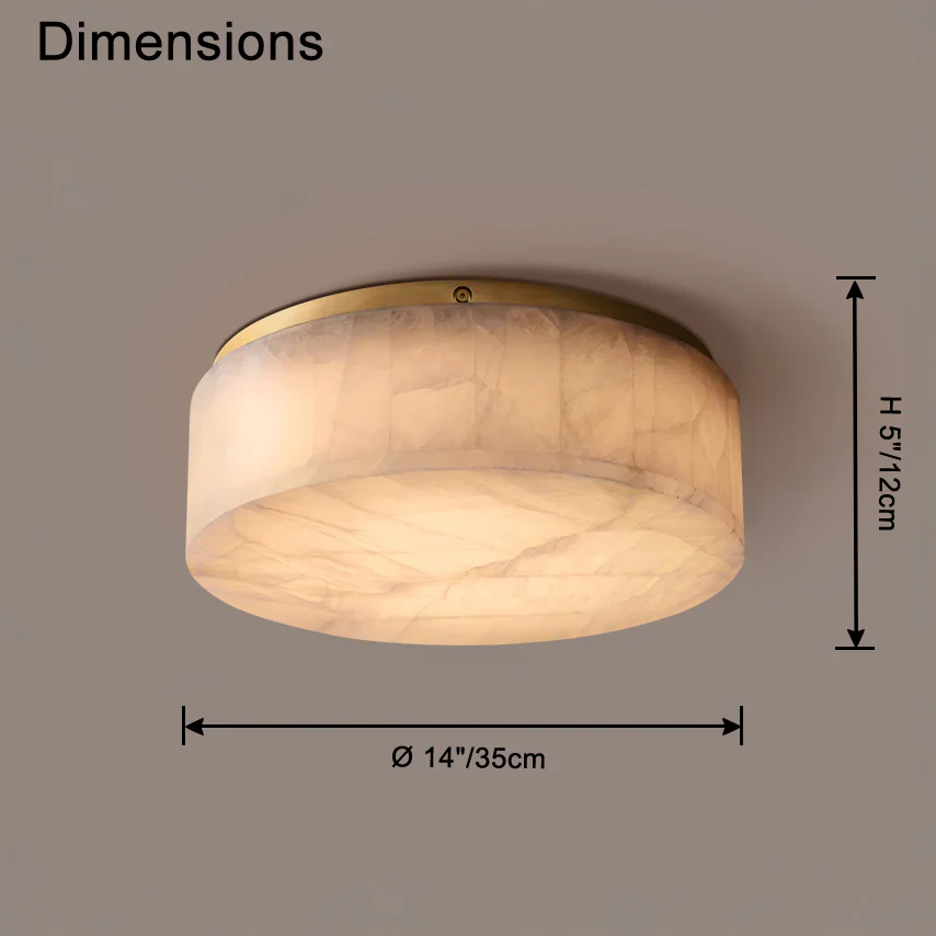 WOMO Drum Alabaster Flush Mount Ceiling Light-WM1143 - Image 15